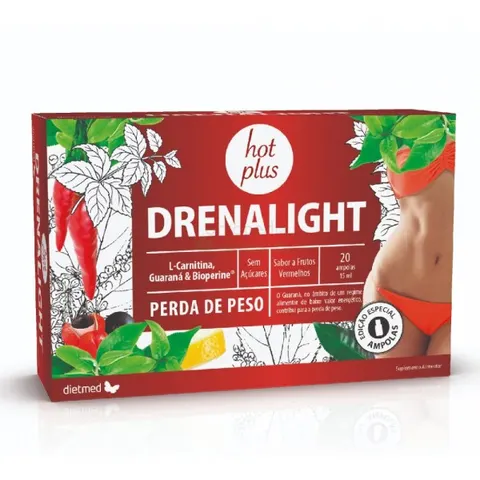 DRENALIGHT HOT PLUS, Embalagem de 20 ampolas